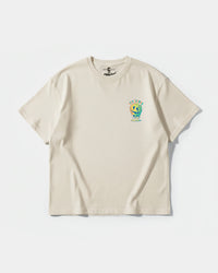 Camiseta Siempre Sonrie Big Front Oversize Basic Beige