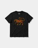 Camiseta Leopardo Big Front Regular Basic Negro