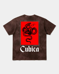 Camiseta Cubica Snake White Pocket Front Oversize Acid Marron