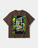 Camiseta Let S Get Away Big Front Oversize Basic Marron