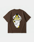 Camiseta Iluminati Hand Big Back Oversize Basic Marron