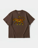 Camiseta Leopardo Big Front Oversize Basic Marron