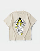 Camiseta Iluminati Hand Big Front Oversize Basic Beige