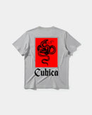 Camiseta Cubica Snake White Pocket Front Regular Basic Gris