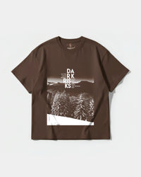 Camiseta Dark Risk White Big Front Oversize Basic Marron