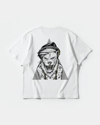 Camiseta Human Lion Big Back Oversize Basic Blanco