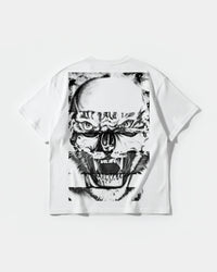 Camiseta Skull Tiger Pocket Front Oversize Basic Blanco