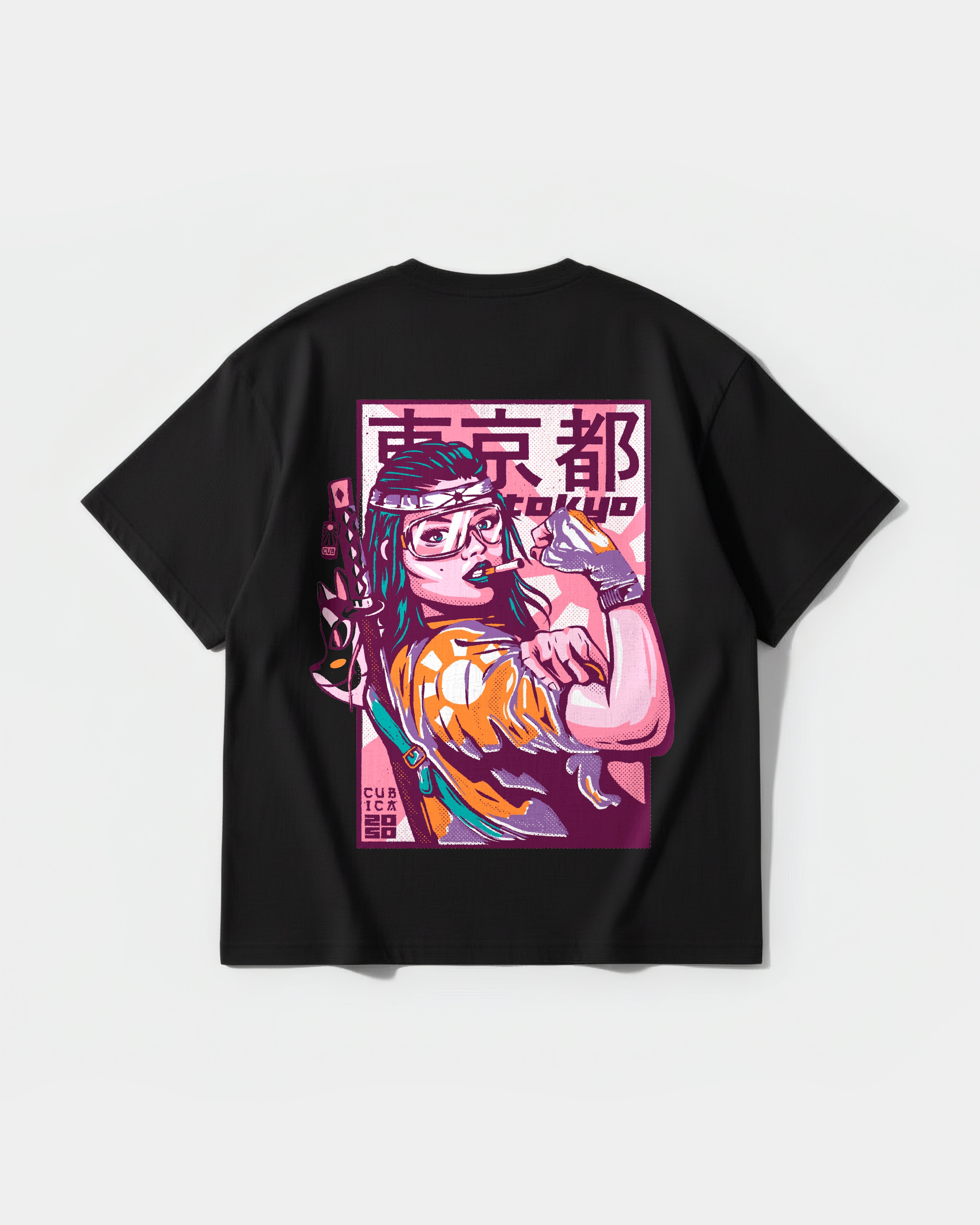 Tokyo 2050 Pocket Back Oversize Basic T-Shirt