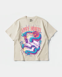 Camiseta Cubica Love Hurts Big Oversize Beige
