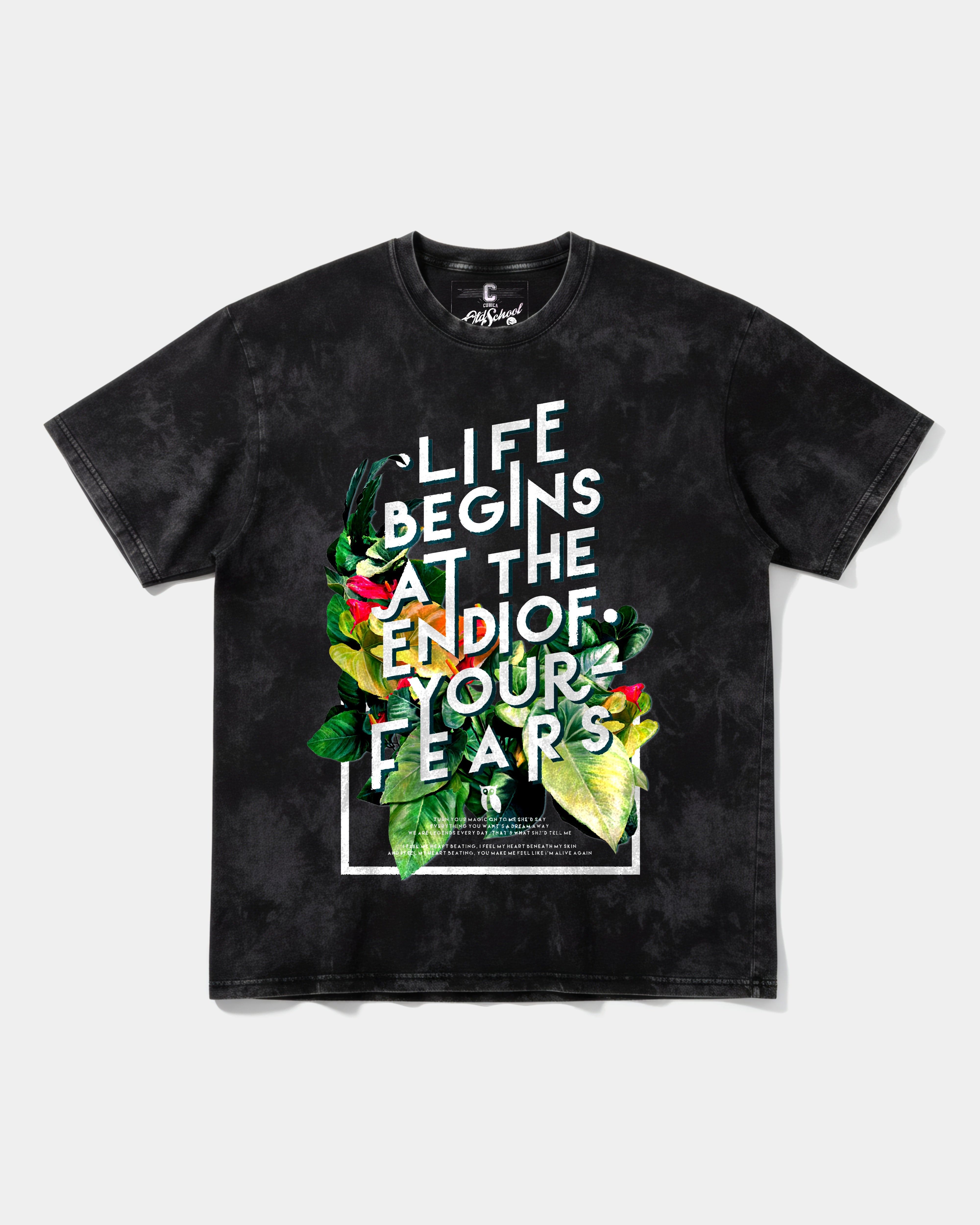 Camiseta Life Begins Big Front Oversize Acid
