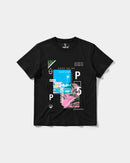 Camiseta Music Paint White Big Front Regular Basic Negro