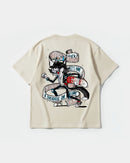 Camiseta Skater Cat Big Back Oversize Basic Beige