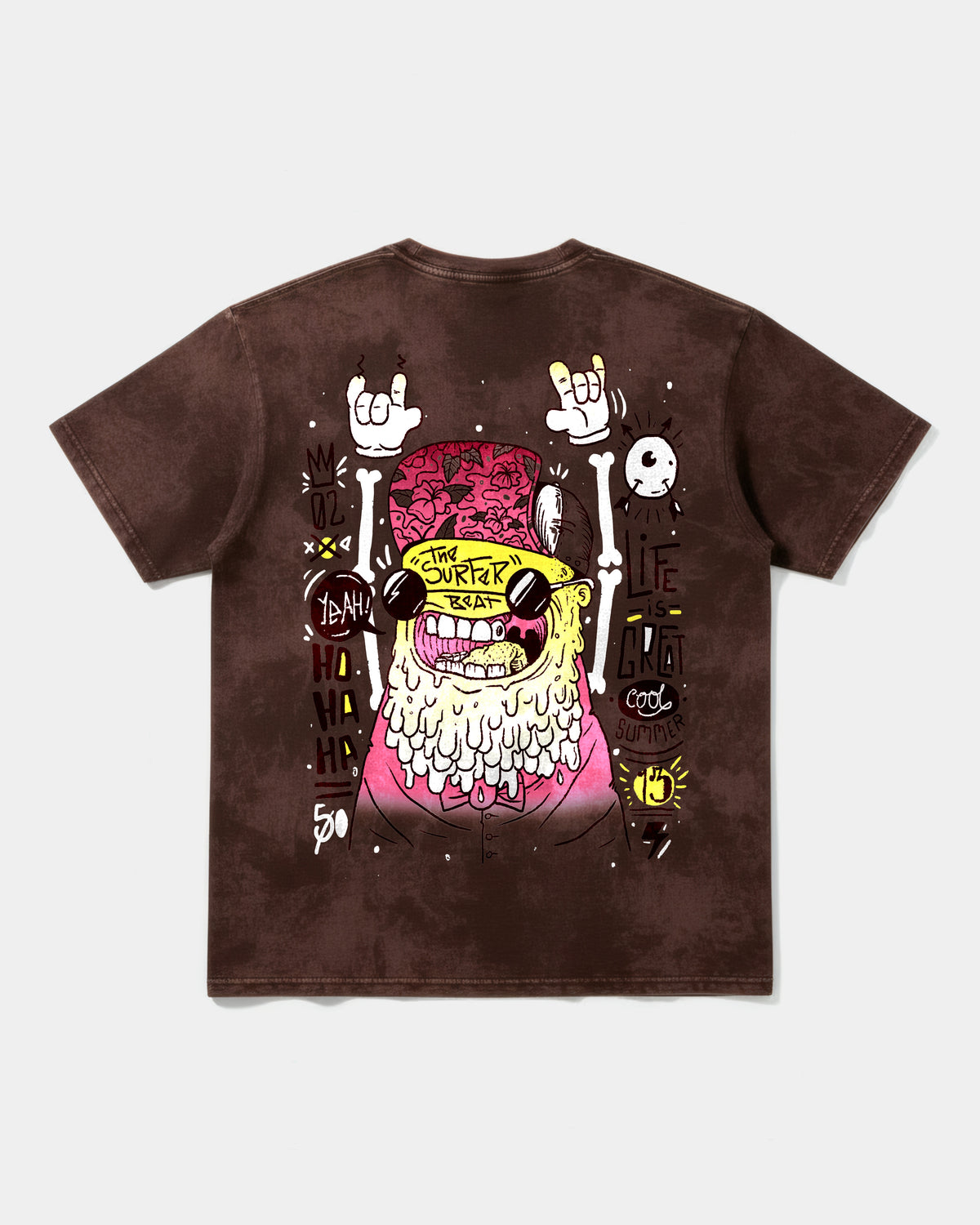 The Surfer Beat Big Back Oversize Acid T-Shirt