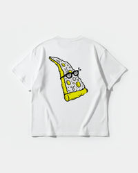 Camiseta Pizza Geek Big Back Oversize Basic Blanco