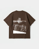 Camiseta Dark Risk White Big Back Oversize Basic Marron