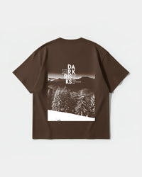 Camiseta Dark Risk White Big Back Oversize Basic Marron