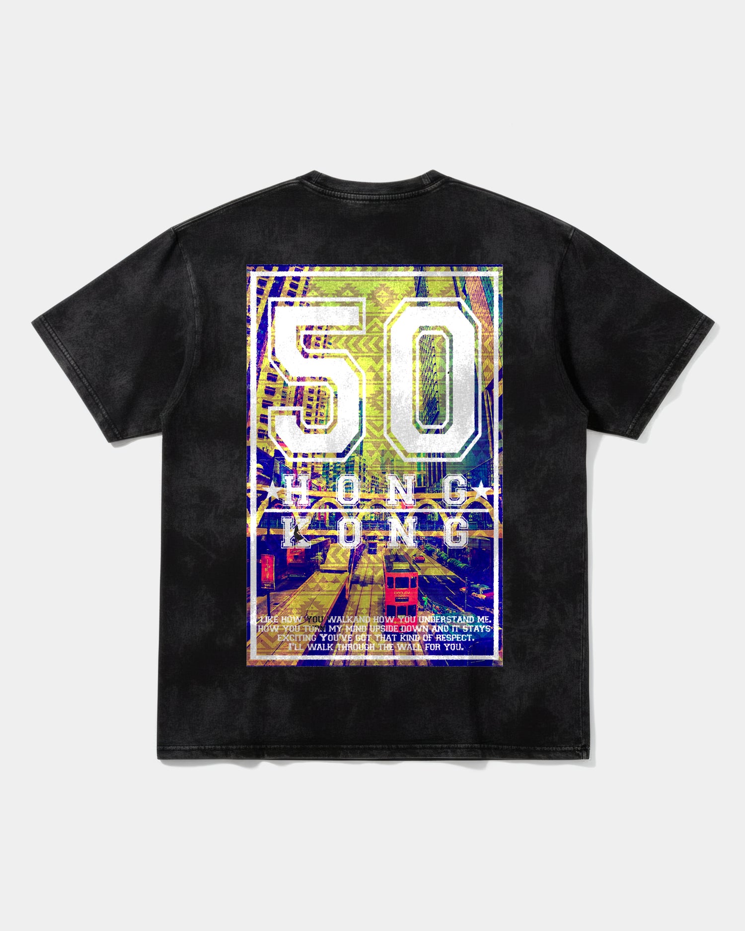 Camiseta Hong Kong Big Back Oversize Acid Negro