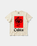 Camiseta Cubica Snake White Big Front Regular Basic Beige