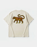 Camiseta Leopardo Big Back Oversize Basic Beige