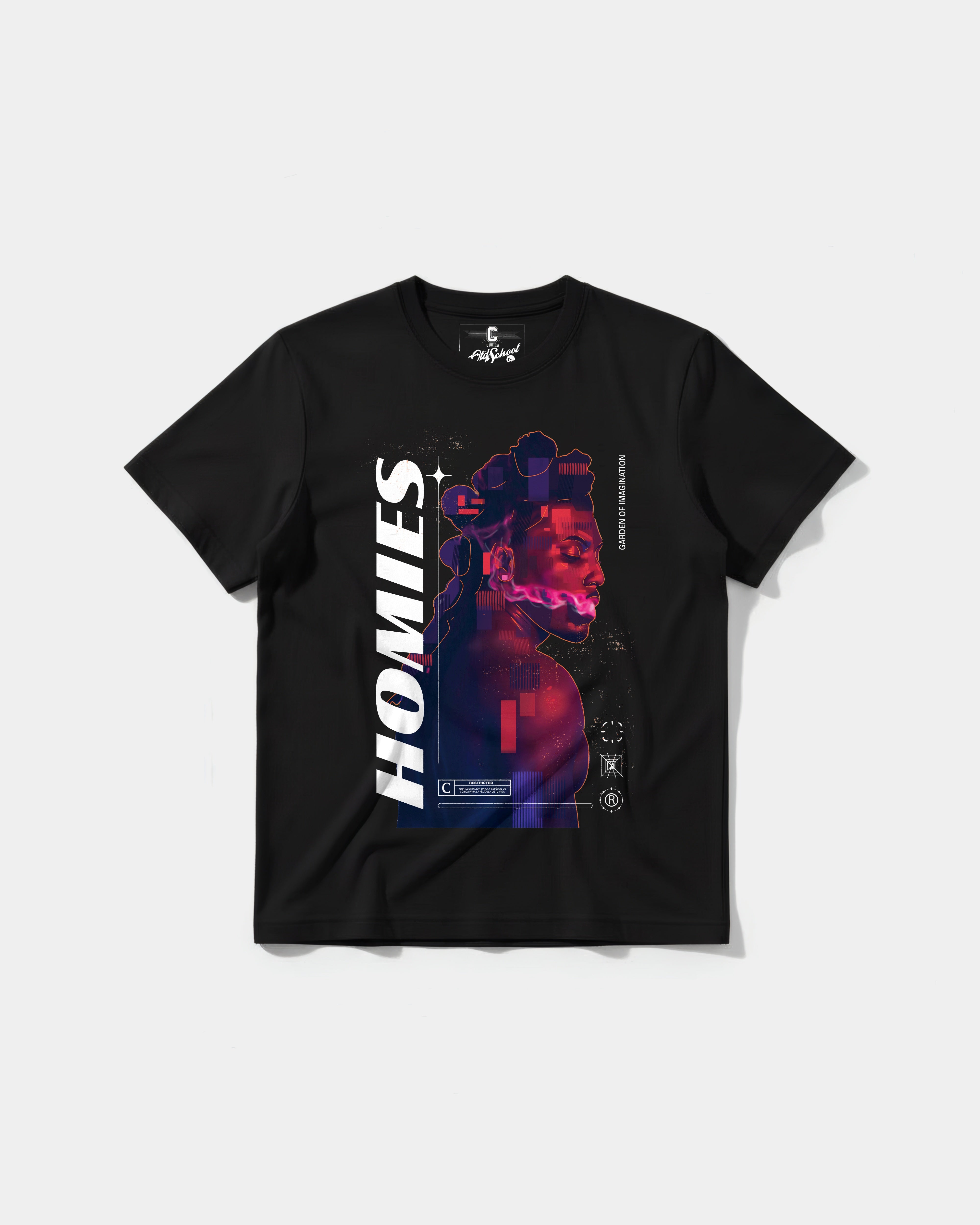 Camiseta Homies White Big Front Regular Basic