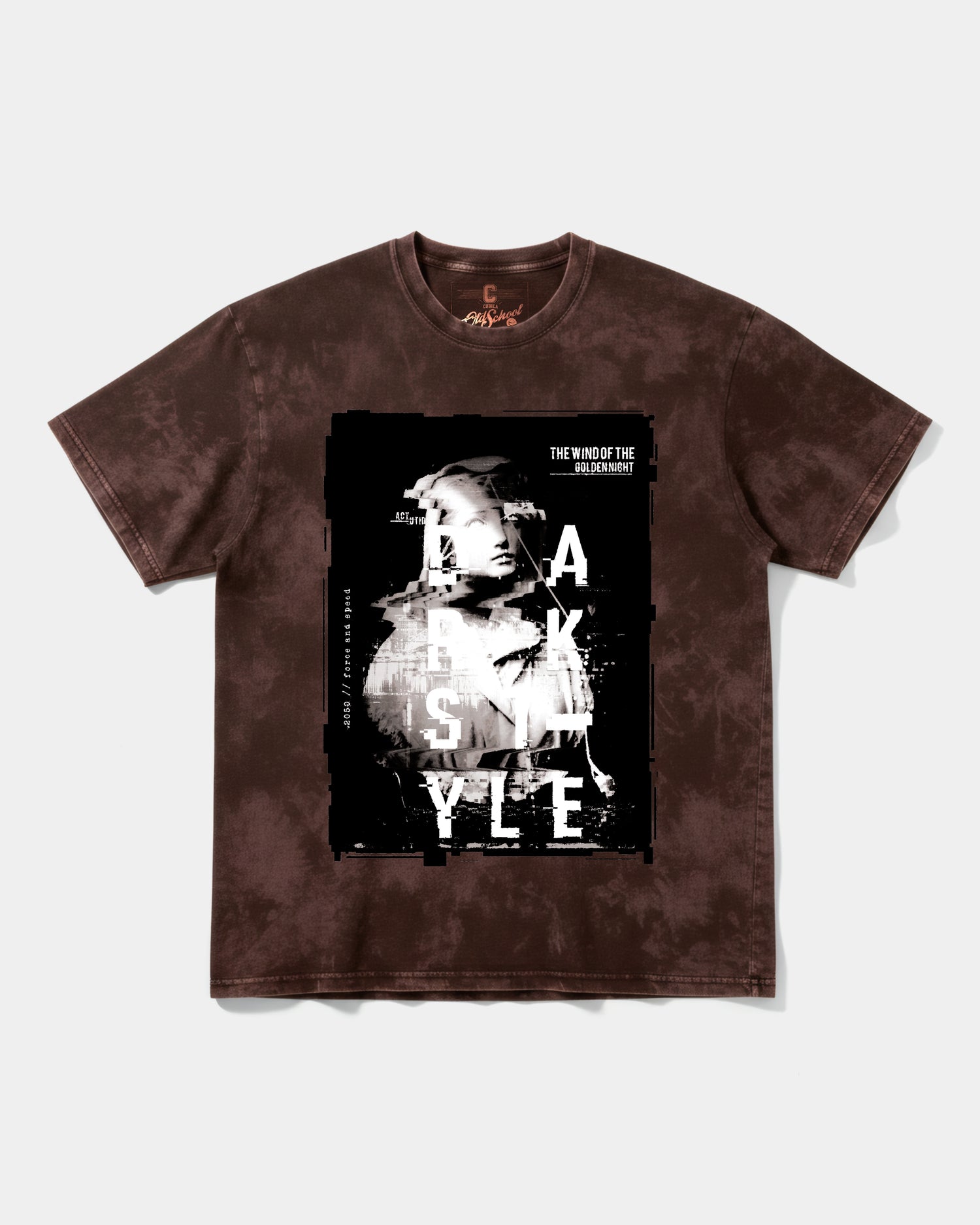 Camiseta Golden Night Big Front Oversize Acid Marron