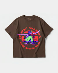 Camiseta Somos Skaters Big Front Oversize Basic Marron