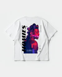 Camiseta Homies White Big Back Oversize Basic Blanco