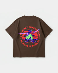 Camiseta Somos Skater Pocket Front Oversize Basic Marron