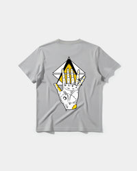 Camiseta Iluminati Hand Big Back Regular Basic Gris