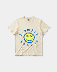 Camiseta Siempre Sonrie Pocket Front Regular Basic Beige