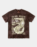 Camiseta We Are Beasts White Big Front Oversize Acid Marron