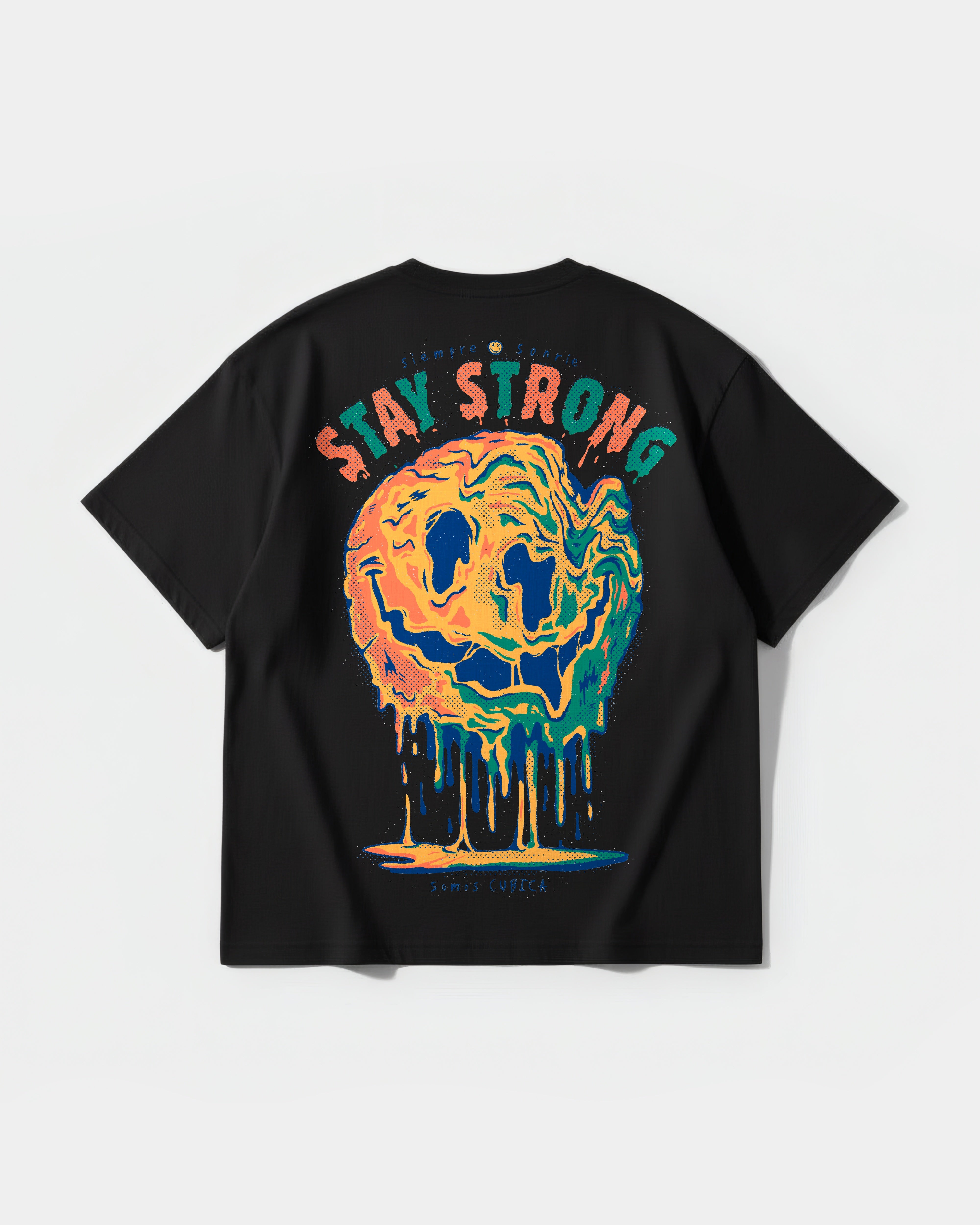 Camiseta Pocket Sonrie Espalda Strong Oversize Basic