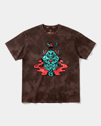 Camiseta Oso Con Gorro Big Front Oversize Acid Marron