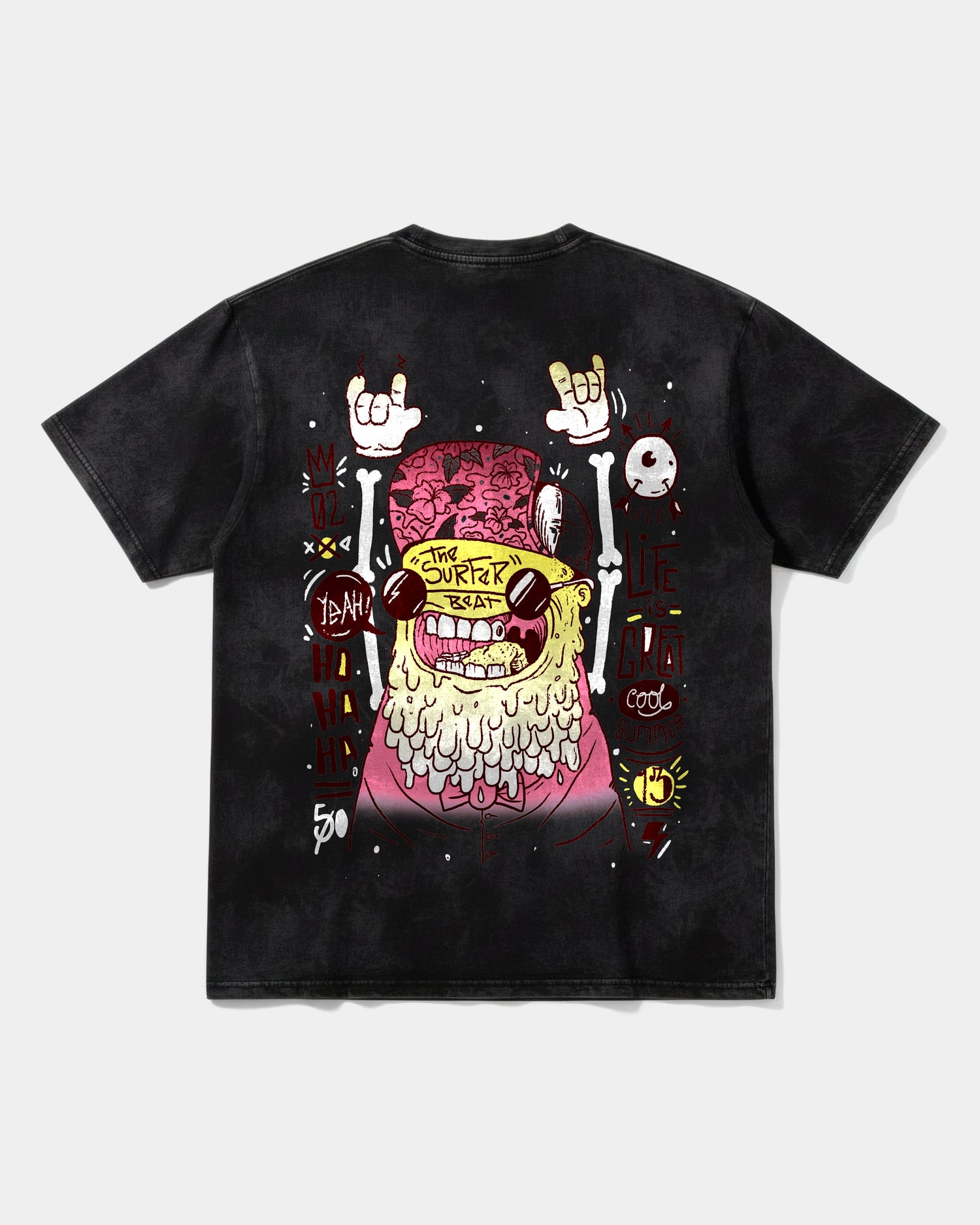 Camiseta The Surfer Beat Big Back Oversize Acid Negro