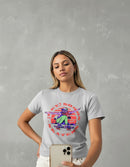 Modelo mide 1,63m y usa talla S
