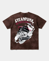Camiseta Steampunk Retrofuturistic Big Back Oversize Acid Marron