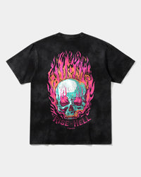 Camiseta Rise In Hell Pocket Front Oversize Acid Negro