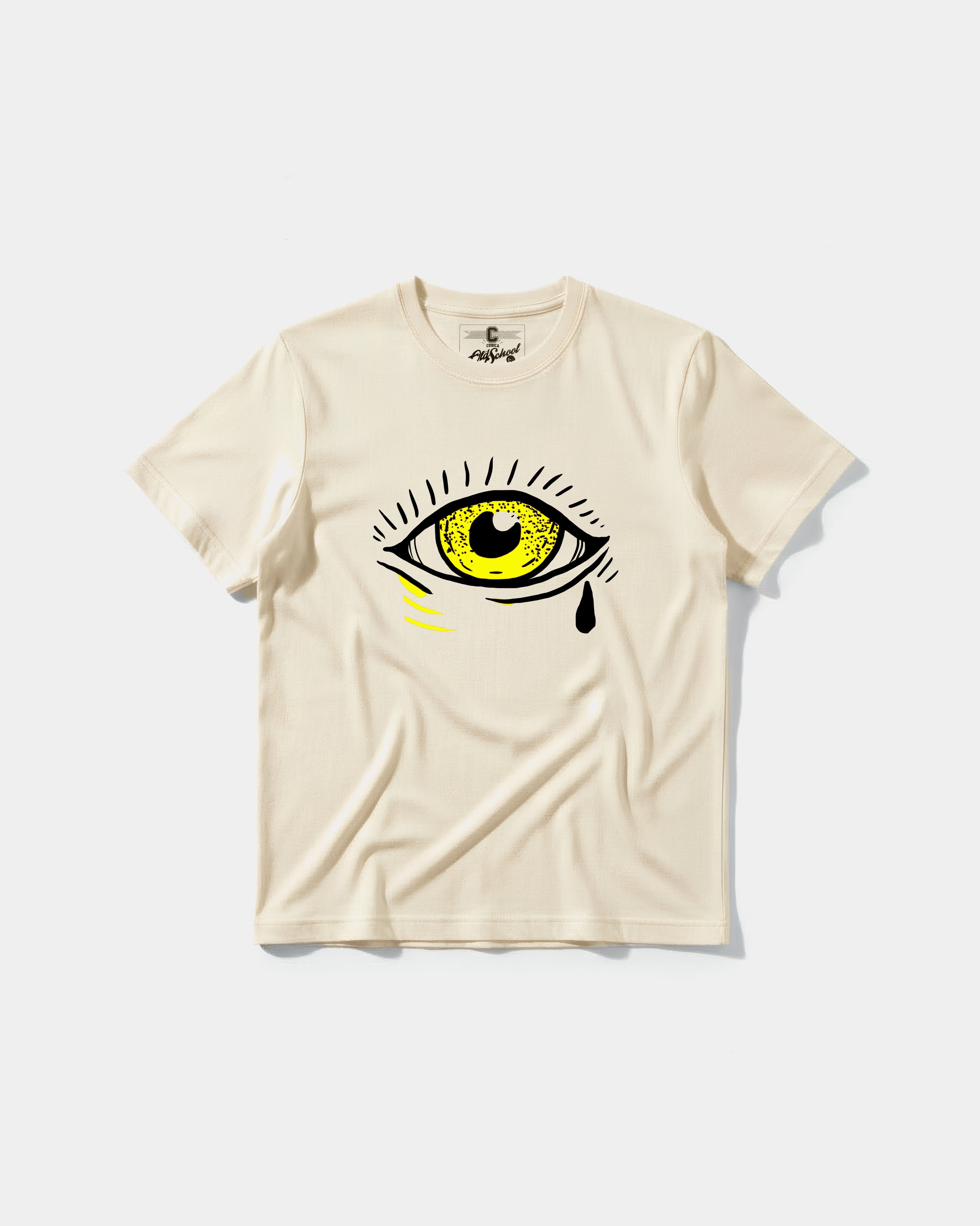 Camiseta Ojo Big Front Regular Basic Beige