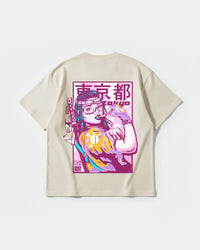 Camiseta Tokio 2050 Big Back Oversize Basic Beige