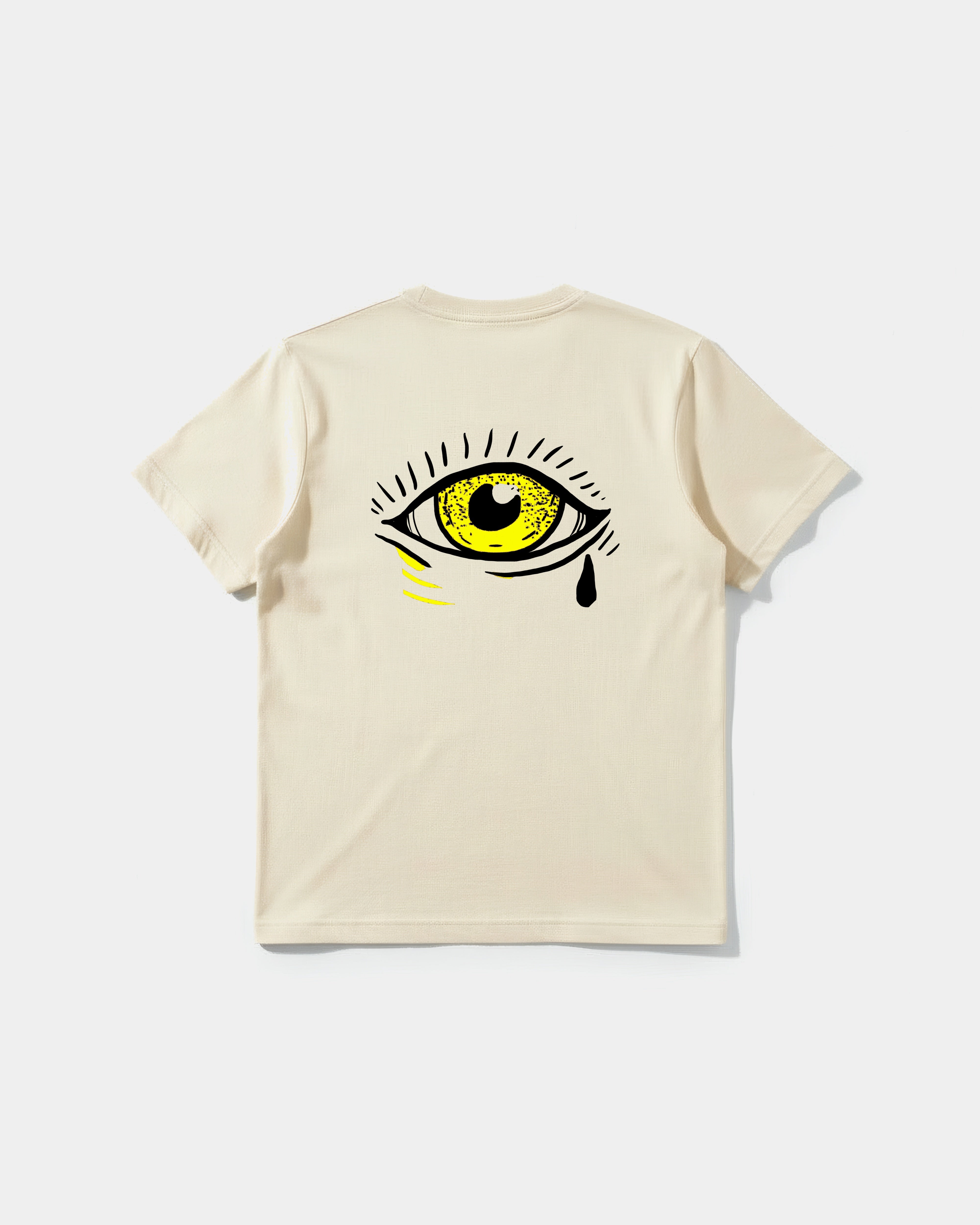 Camiseta Ojo Big Back Regular Basic Beige