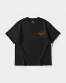 Camiseta Leopardo Pocket Front Oversize Basic Negro