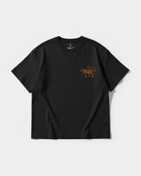 Camiseta Leopardo Pocket Front Oversize Basic Negro