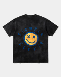 Camiseta Siempre Sonrie Pocket Front Oversize Acid Negro