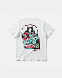 Camiseta Fresh Drink White Pocket Front Regular Basic Blanco