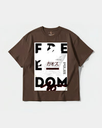 Camiseta Freedom Big Front Oversize Basic Marron