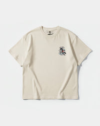 Camiseta Skater Cat Pocket Front Oversize Basic Beige
