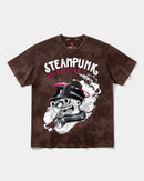 Camiseta Steampunk Retrofuturistic Big Front Oversize Acid Marron