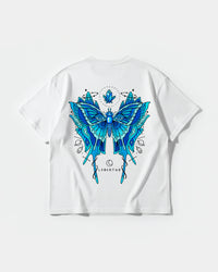 Camiseta Libertad Mariposa White Pocket Front Oversize Basic Blanco