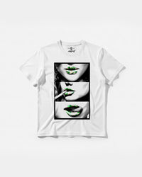 Camiseta Green Kisses Big Front Regular Basic Blanco