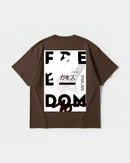Camiseta Freedom Big Back Oversize Basic Marron